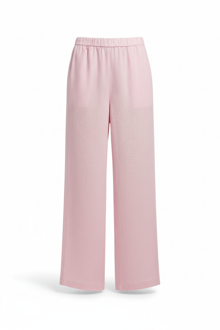 Pantalon En Lin Rose Ample Décontracté Léger Fluide - vue 3
