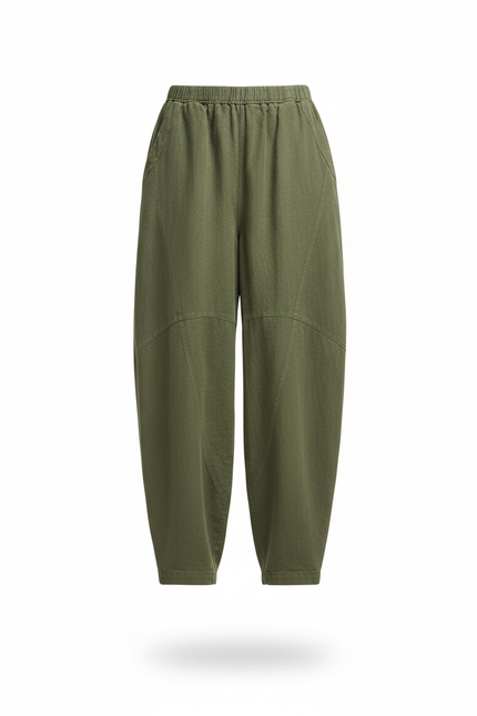 Pantalon De Lin Pour Femme - Kaki - vue 3