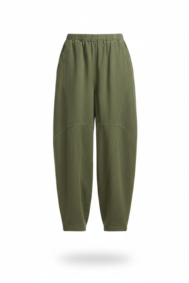 Pantalon De Lin Pour Femme - Kaki - vue 3