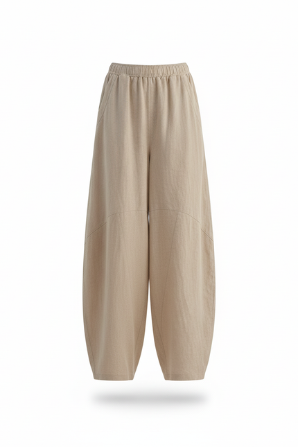 Pantalon 100 Lin Femme - Beige - vue 3