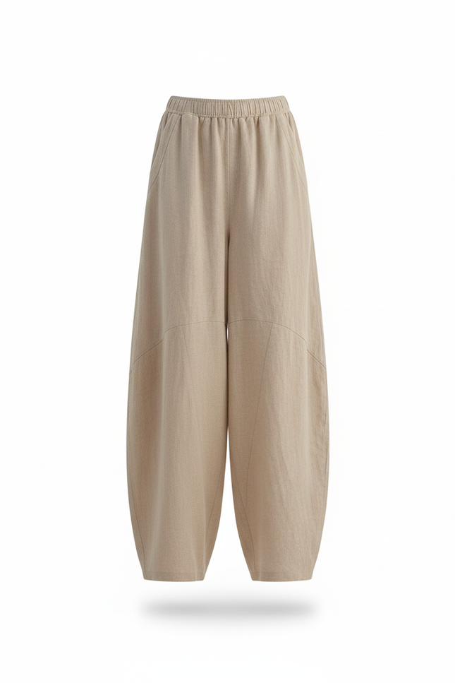 Pantalon 100 Lin Femme - Beige - vue 3