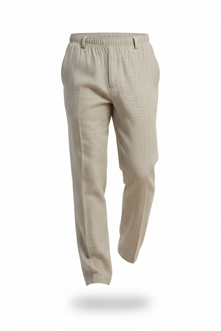 Pantalon En Lin Ample Gris Décontracté Homme - vue 3