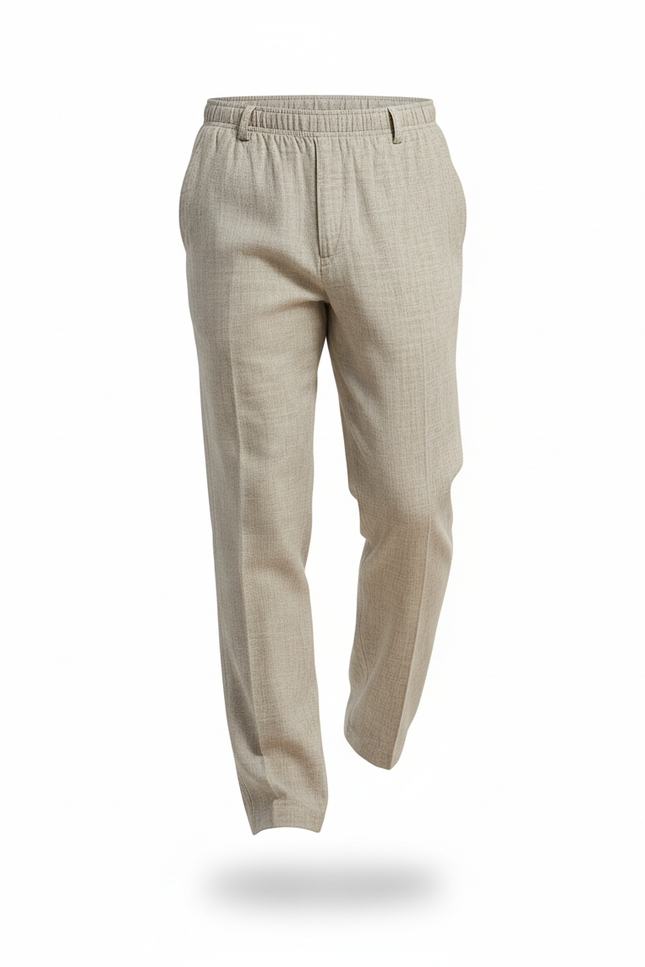 Pantalon En Lin Ample Gris Décontracté Homme - vue 3