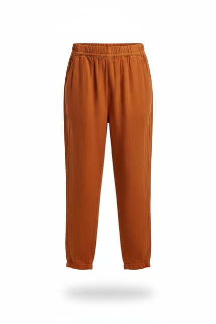 Pantalon En Lin Enfant Harem Ample Décontracté Orange - vue 3