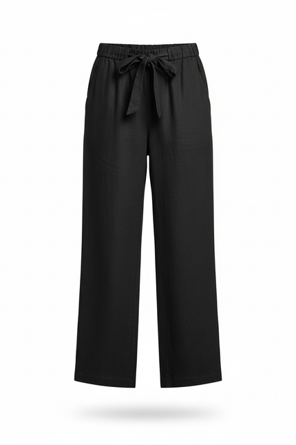 Pantalon En Lin Bdff - Noir - vue 3