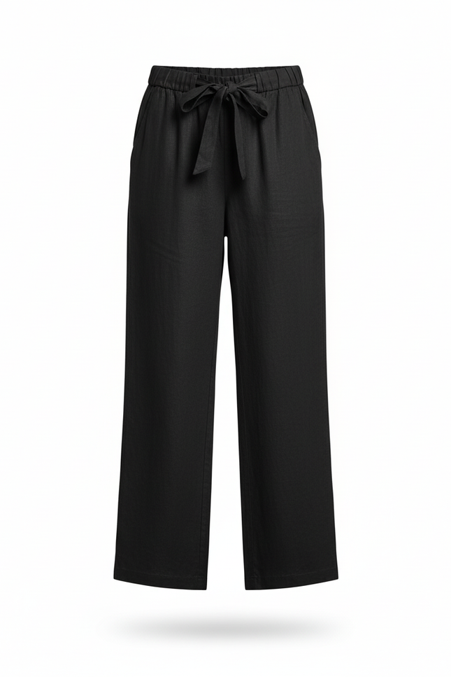 Pantalon En Lin Bdff - Noir - vue 3