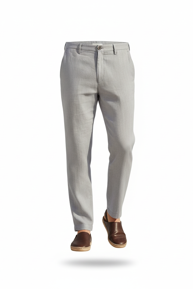 Pantalon Et Chemise En Lin - Gris - vue 3