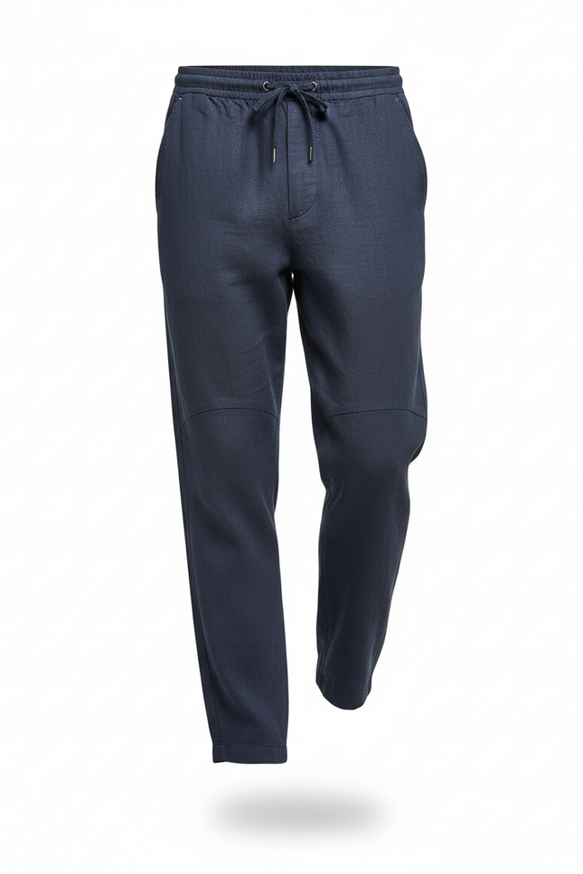 Pantalon Lin Homme Italien - Marine - vue 3