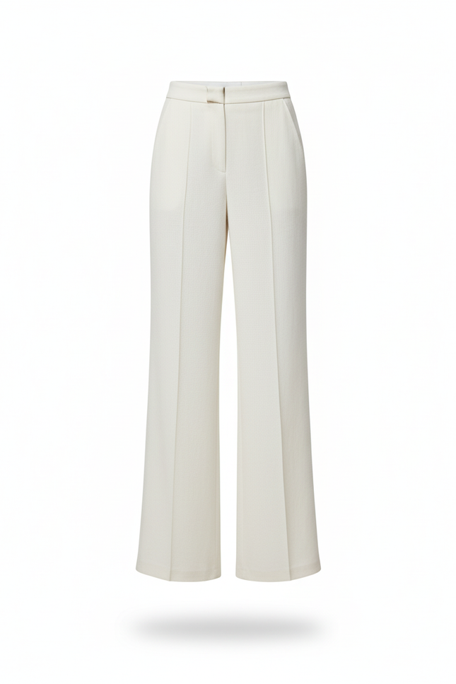 Pantalon En Lin Blanc Écru Large Fluide Femme - vue 3