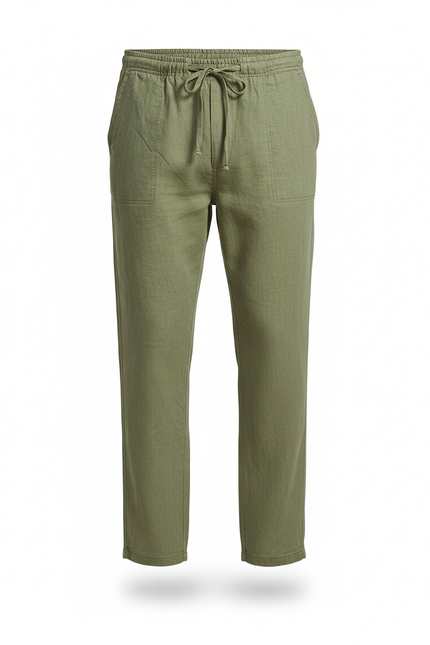 Pantalon Lin Homme Vert - vue 3