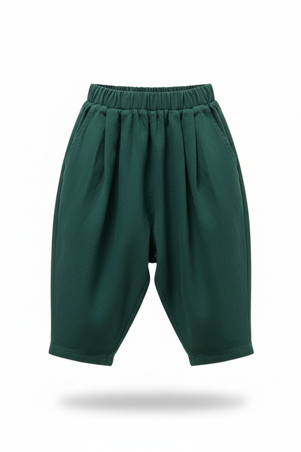 Pantalon En Lin Femme Vert Coupe Ample - vue 2