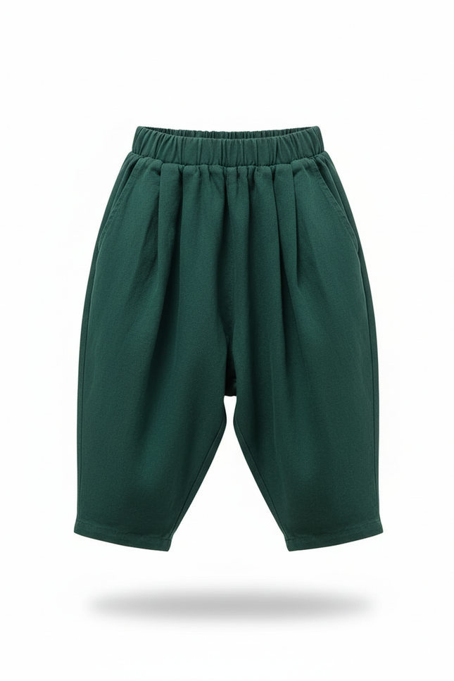 Pantalon En Lin Femme Vert Coupe Ample - vue 2