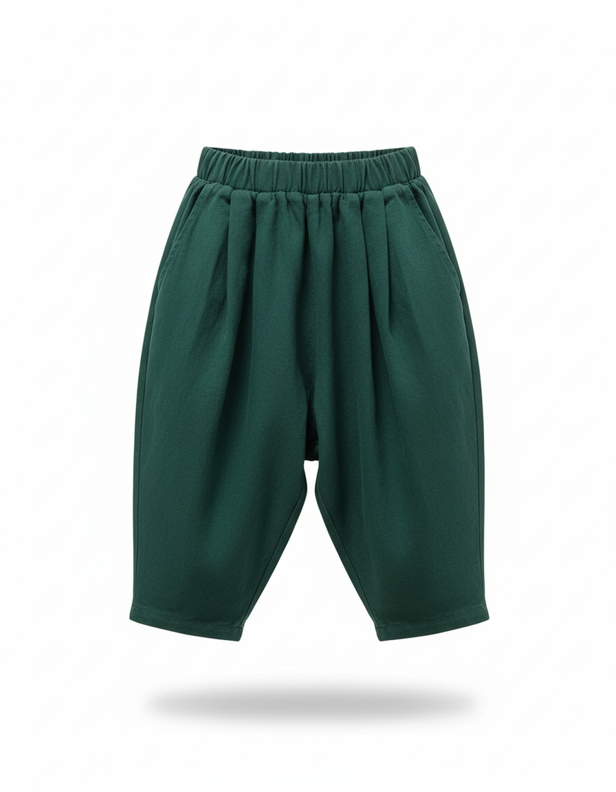 Pantalon En Lin Femme Vert Coupe Ample - vue 2