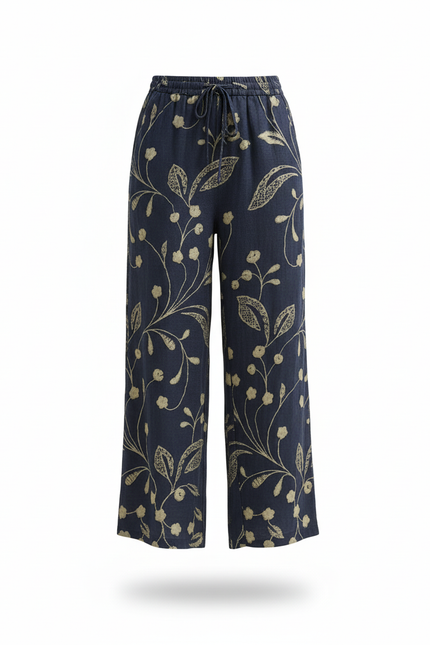 Pantalon Lin Doré - Marine - vue 3