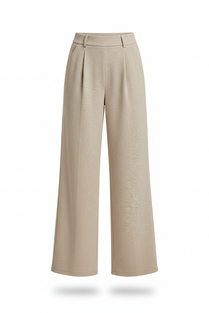 Pantalon En Lin Femme Beige Pince - Maille - vue 3