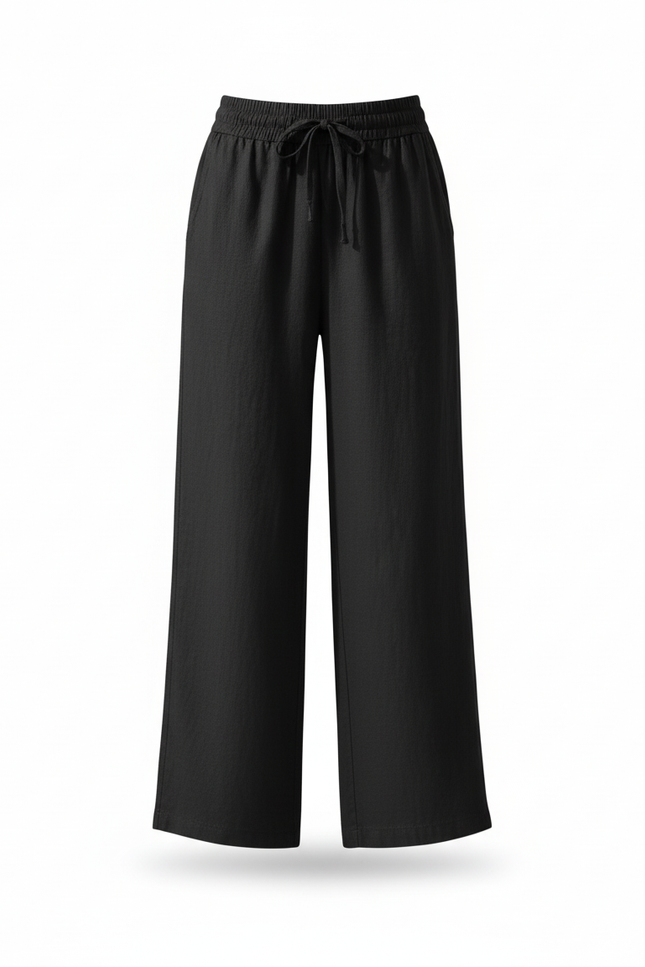 Pantalon Noir Lin Femme - vue 3