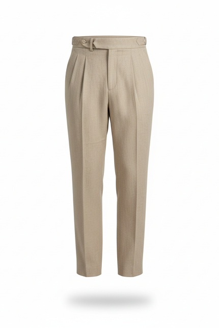 Pantalon En Lin Homme Sable Pince - Beige - vue 3