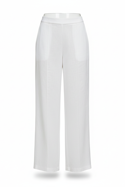 Pantalon En Lin Blanc Ample Décontracté Léger Fluide - vue 3