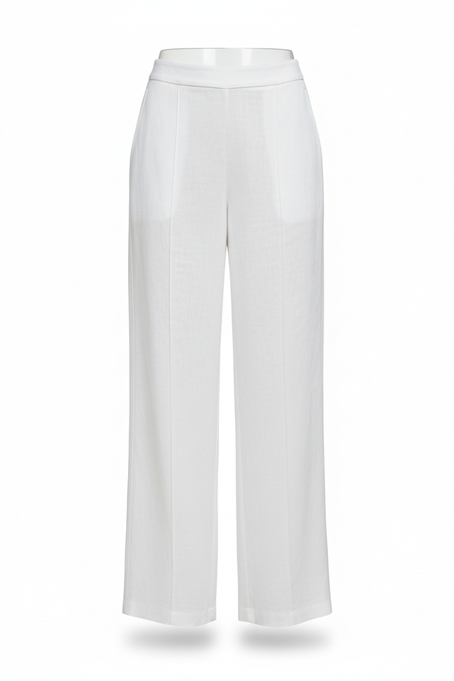 Pantalon En Lin Blanc Ample Décontracté Léger Fluide - vue 3