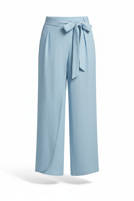 Pantalon Portefeuille Lin - Bleu - vue 3