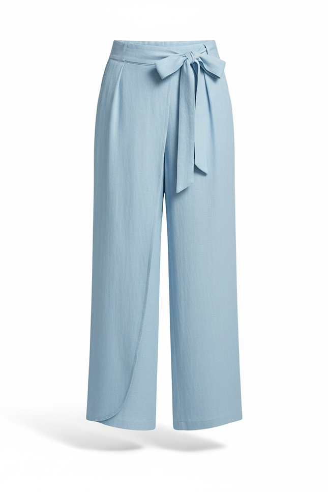 Pantalon Portefeuille Lin - Bleu - vue 3