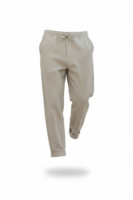 Pantalon Coton Et Lin Homme - Beige - vue 3