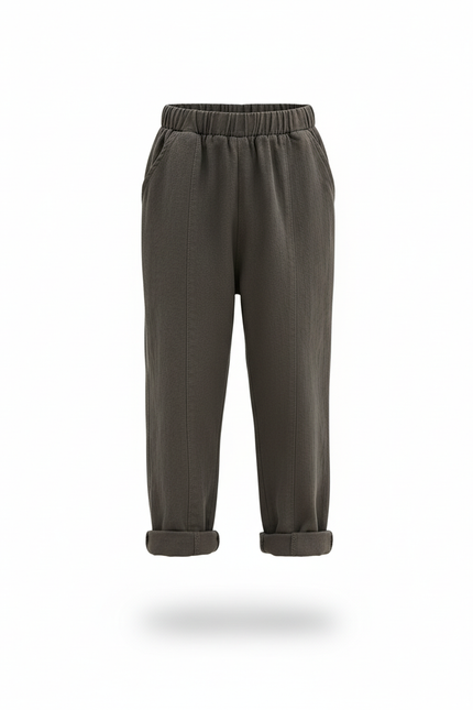 Pantalon En Lin Kaki Ample Décontracté Enfant Garçon - vue 3