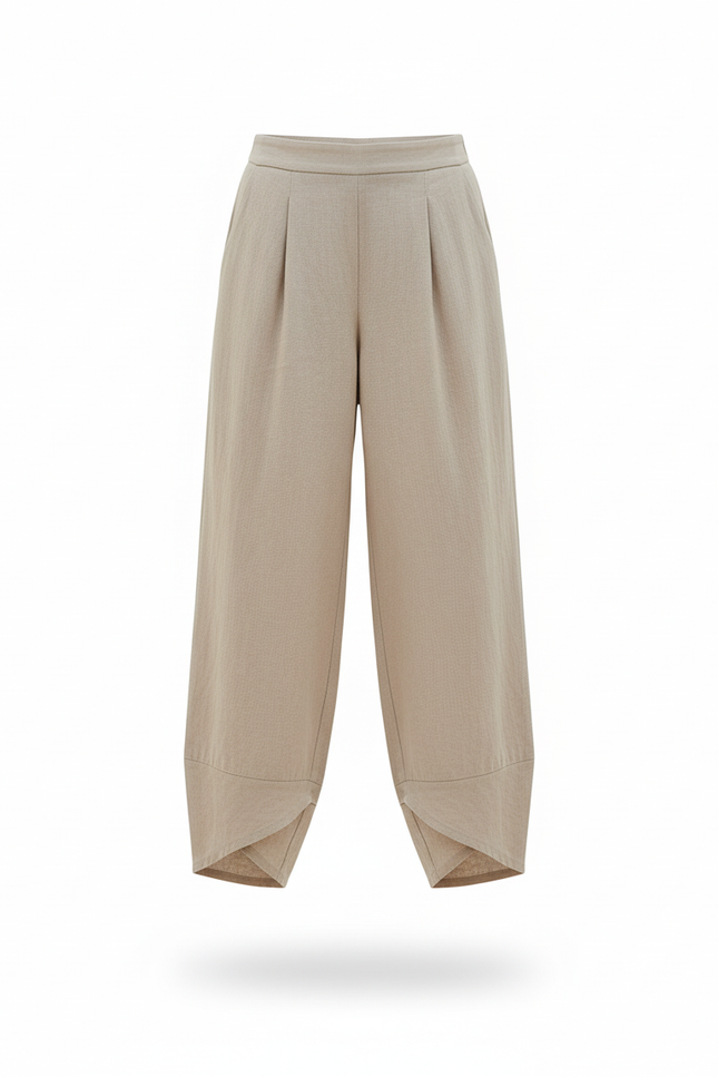 Pantalon En Lin Leger - Beige - vue 3