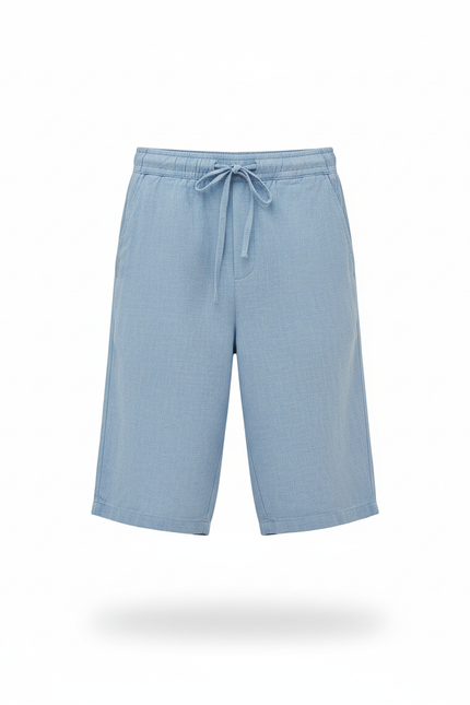 Pantalon En Lin Bleu Ciel Décontracté Cordon Homme Respirant - vue 3