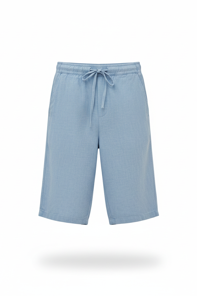 Pantalon En Lin Bleu Ciel Décontracté Cordon Homme Respirant - vue 3