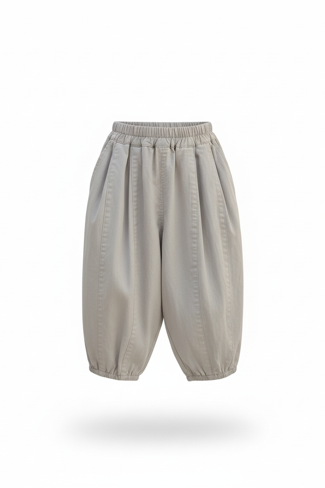 Pantalon En Lin Garçon Ample Harem Confortable Gris - vue 3