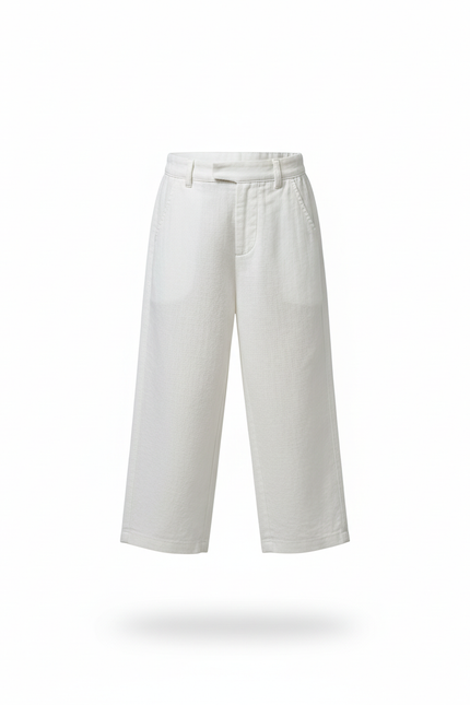 Pantalon En Lin Enfant - Blanc - vue 3