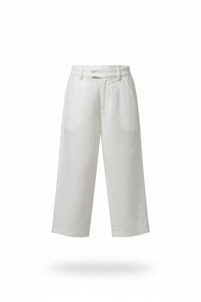 Pantalon En Lin Enfant - Blanc - vue 3