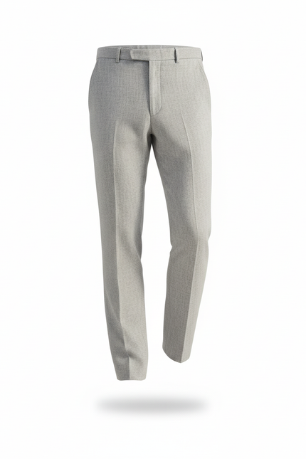 Pantalon En Lin Gris Droit Élégant Homme - vue 3