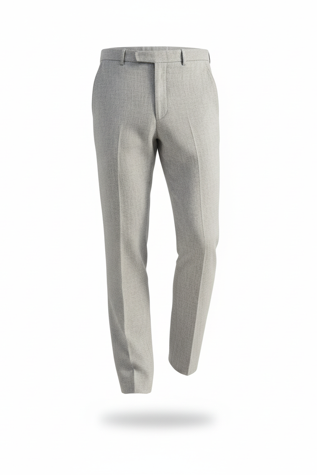 Pantalon En Lin Gris Droit Élégant Homme - vue 3