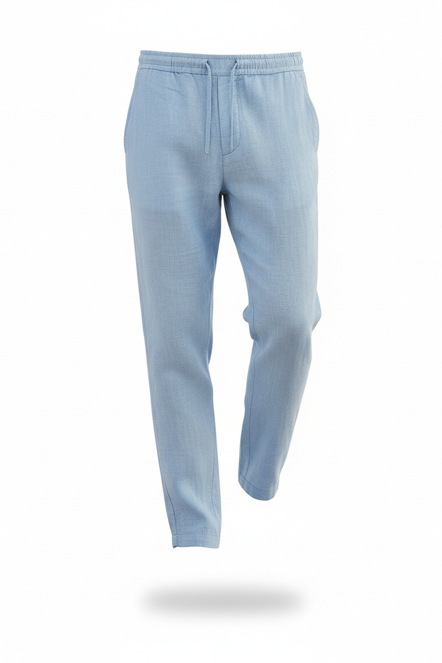 Pantalon Lin Bleu Ciel Homme - vue 3