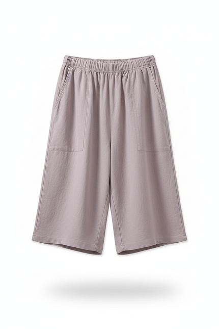 Pantalon En Lin Ample Gris Décontracté Homme Coton - vue 2