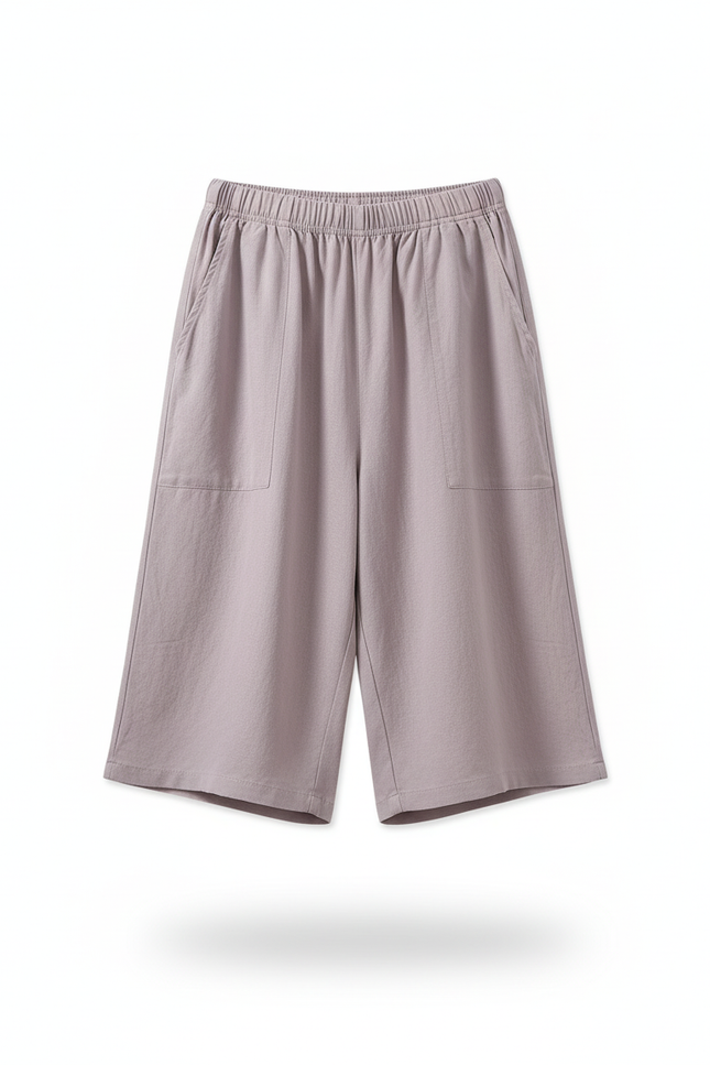 Pantalon En Lin Ample Gris Décontracté Homme Coton - vue 2