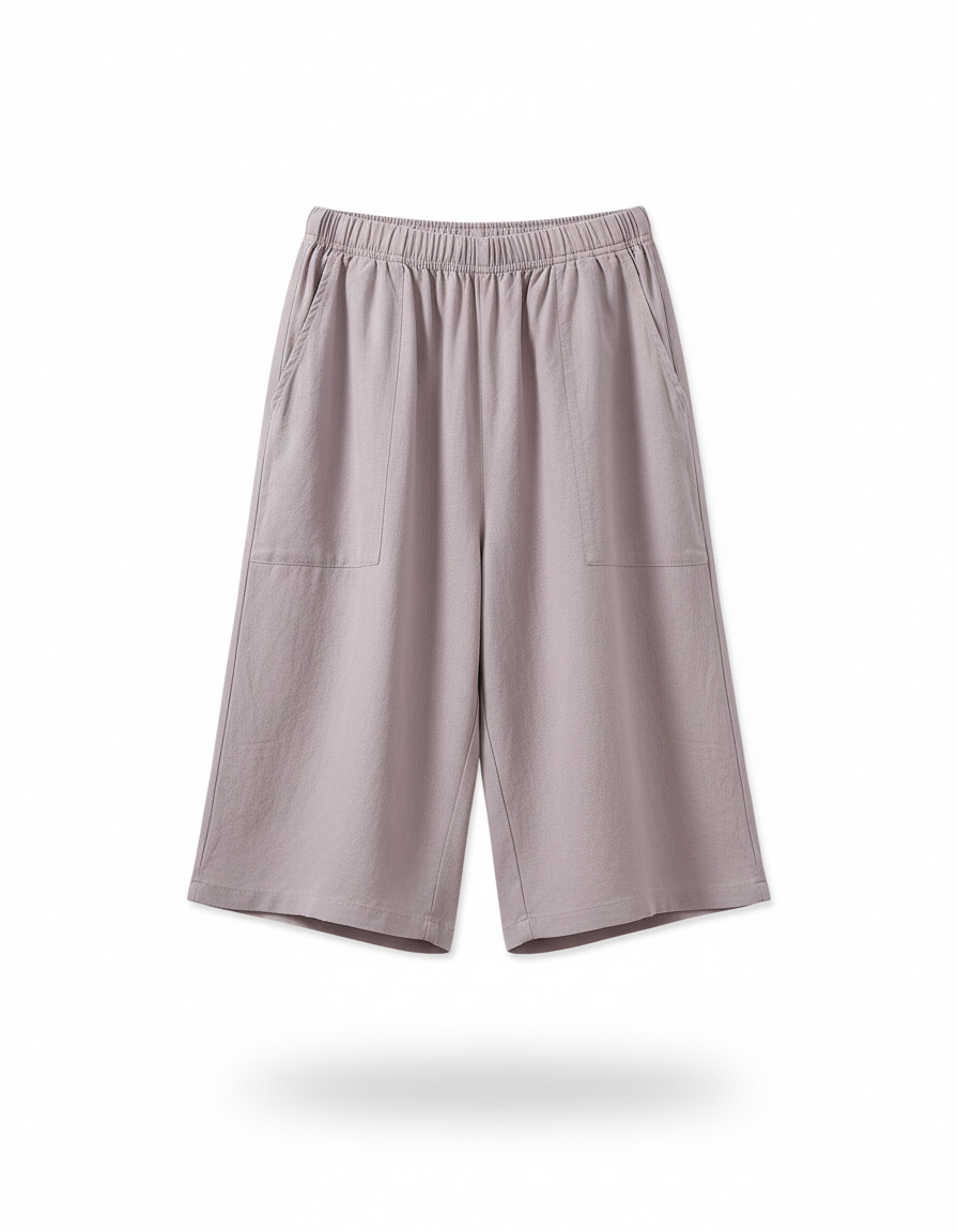 Pantalon En Lin Ample Gris Décontracté Homme Coton - vue 2