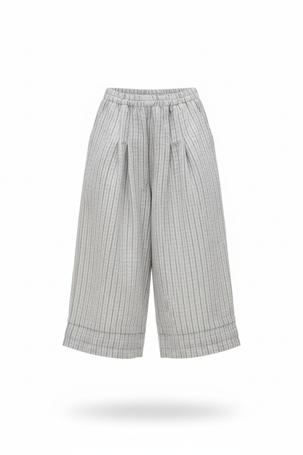 Pantalon Lin Rayure Bleu - vue 3