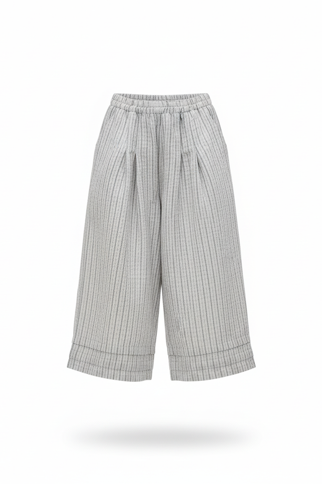 Pantalon Lin Rayure Bleu - vue 3