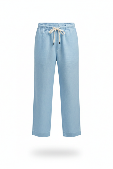 Pantalon En Lin Bleu Ciel Ample Décontracté Enfant Léger - vue 3