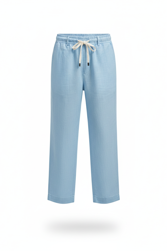 Pantalon En Lin Bleu Ciel Ample Décontracté Enfant Léger - vue 3