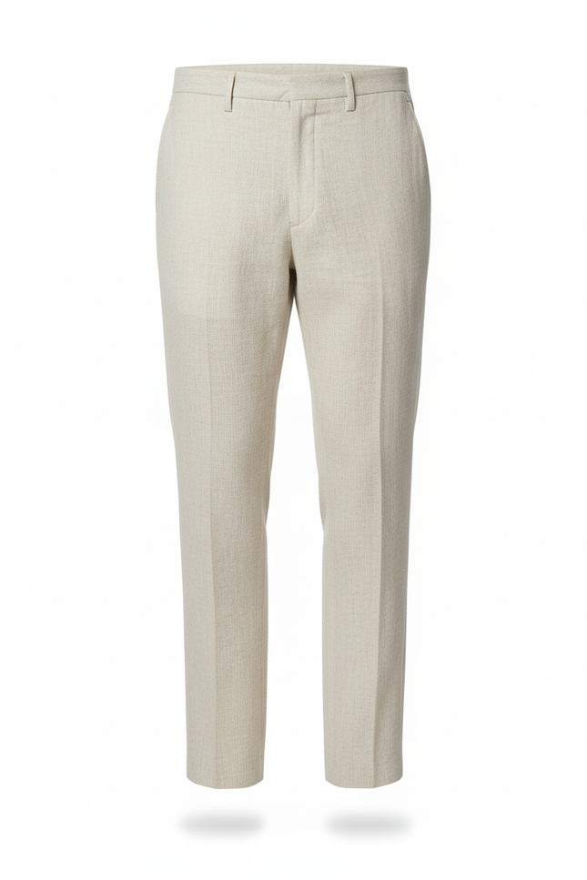 Pantalon En Lin Beige Homme Droit Décontracté Léger - vue 3