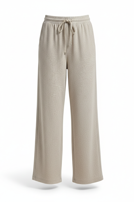 Pantalon En Lin Gris Clair Large Décontracté Fluide - Molleton - vue 3