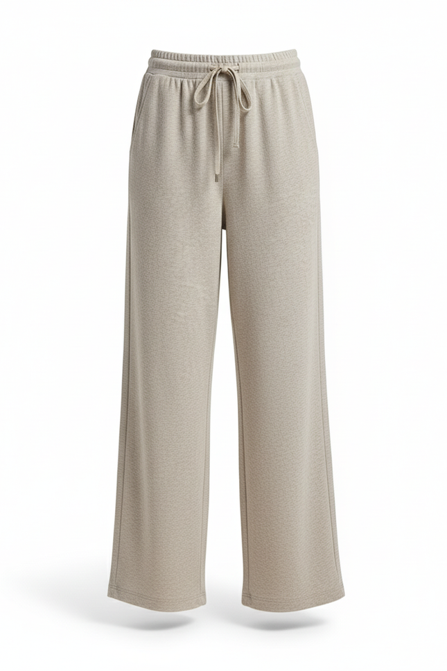 Pantalon En Lin Gris Clair Large Décontracté Fluide - Molleton - vue 3