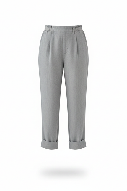 Pantalon Femme Lin Gris Clair - vue 3