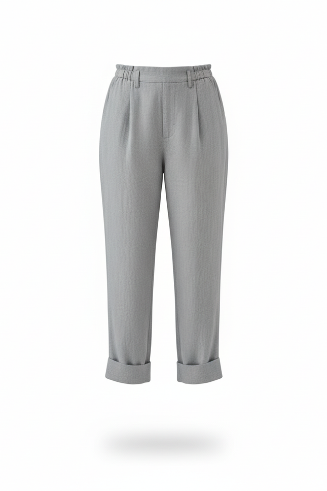 Pantalon Femme Lin Gris Clair - vue 3