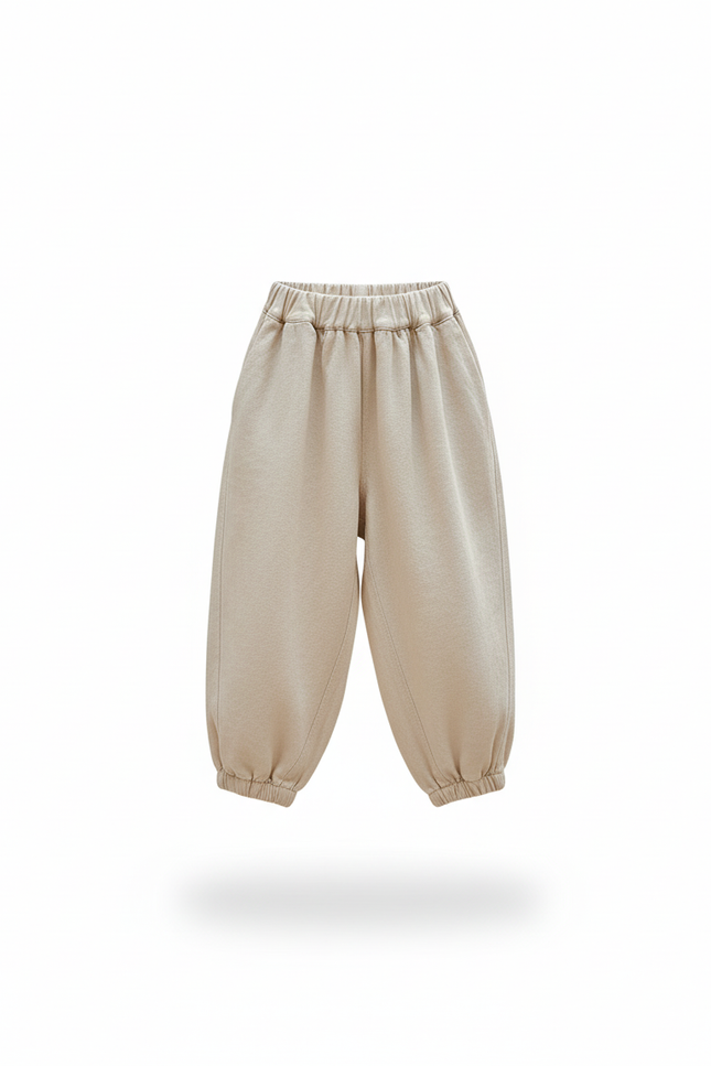 Pantalon En Lin Ample Écru Harem Enfant Décontracté - Beige - vue 3