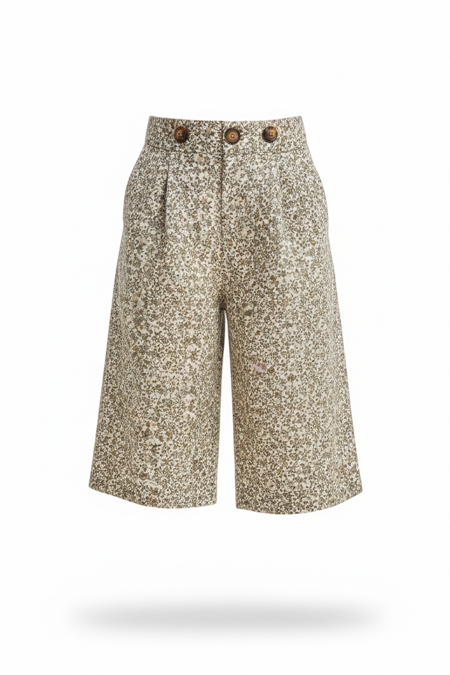 Pantalon En Lin Ample Imprimé Floral Enfant Décontracté - vue 3
